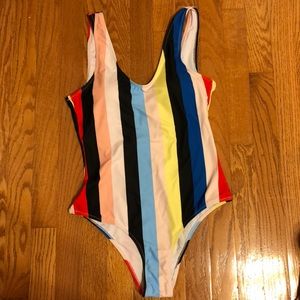 Small striped one piece swimsuit